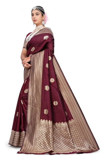 Banarasi Silk Saree  The Royal Maroon Edition ( maroon, OS )