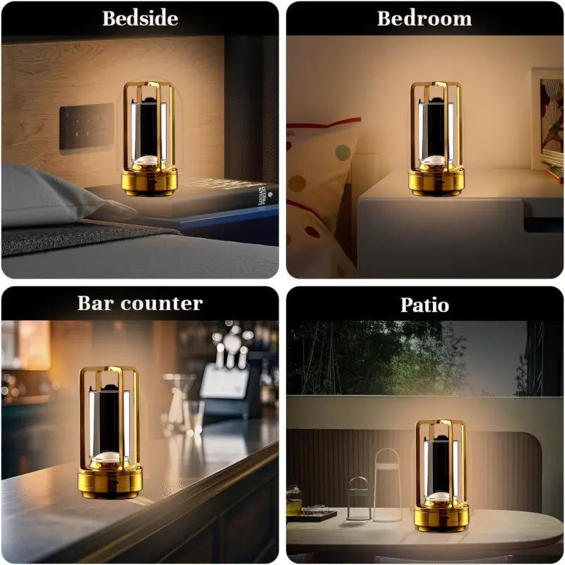 Crystal Lantern Table Lamp – 3 Colors Rechargeable LED