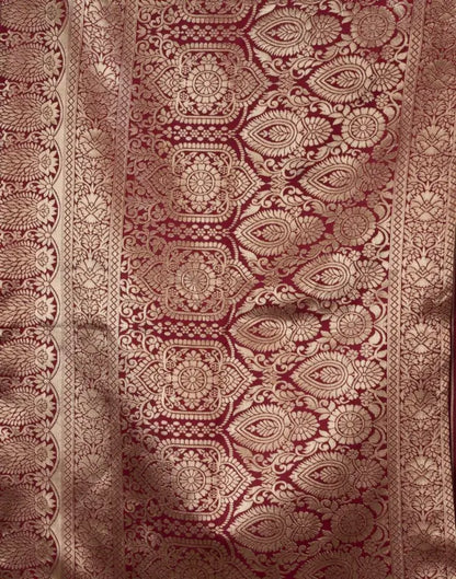 Jacquard Saree  Everyday Elegance Collection ( maroon, OS )