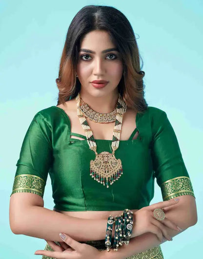Jacquard Saree  Everyday Elegance Collection ( green, OS )