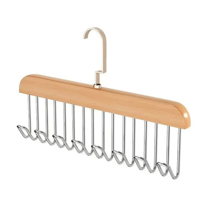 Space-Saving 8-Hook Wooden Hanger Multi-Purpose Closet Organizer