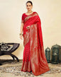 Jacquard Saree  Everyday Elegance Collection ( red, OS )