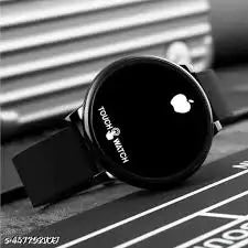 Top Trendy Touch Screen Digital Watch | Green LED, Black Round Dial, Rubber Strap, Unisex Casual Watch. ( black, Standard )