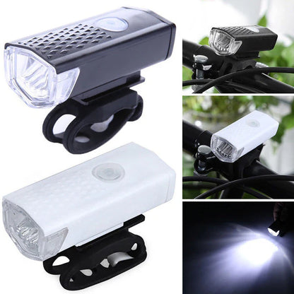 USB Rechargeable 400 Lumen Bicycle Front Headlight Cycle Light Set