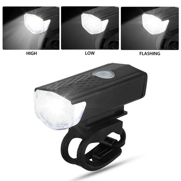 USB Rechargeable 400 Lumen Bicycle Front Headlight Cycle Light Set