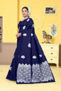 Banarasi Silk Saree  The Silver Elegance Edition ( blue, OS )