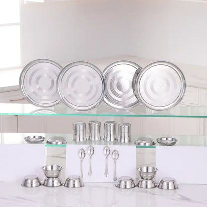 KIARAA STAINLESS STEEL 24 PIECES DINNER SET ( default, Free Size )