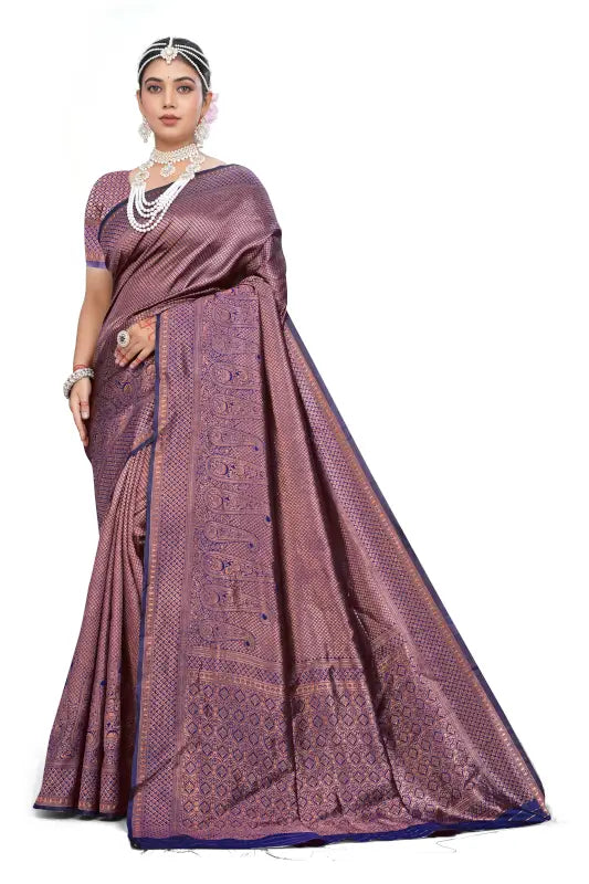 Banarasi Silk Saree  The Majestic Weaves Collection ( blue, OS )