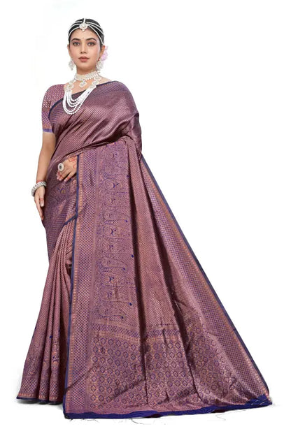 Banarasi Silk Saree  The Majestic Weaves Collection ( blue, OS )