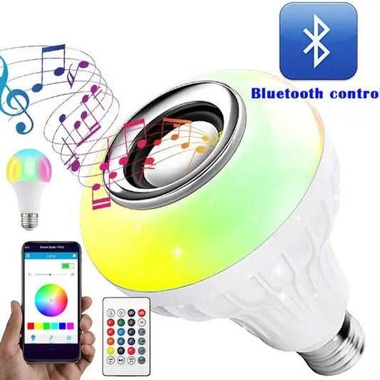 12W LED Bluetooth Music Bulb with Remote Control Multicolor RGB Smart Speaker Light Bulb for Home Party Decoration