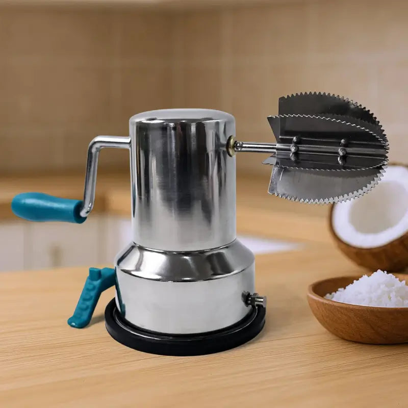 Supermom Stainless Steel Coconut Scraper with Vacuum Base â€“ Manual Hand-Operated Coconut Grater for Kitchen Use â€“ 1 Pc ( default, Standard )