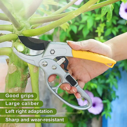 Professional Pruning Shears, Ergonomic Gardening Shears with High-Carbon Steel Blade Ratcheting Trimming Tool for Plants, Trees, and Hedges (200 MM) ( default, Standard ).