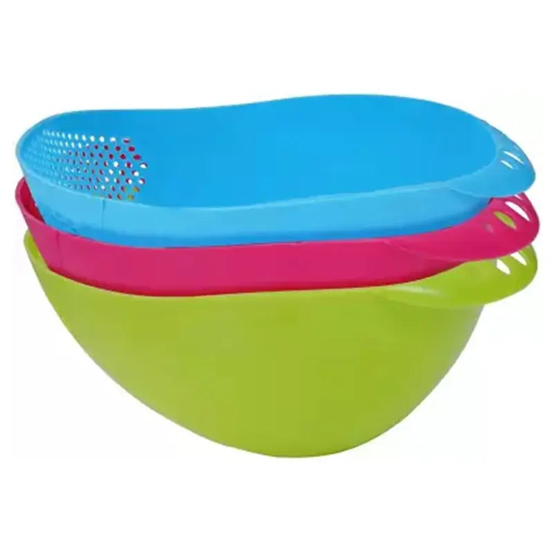 Virgin Rice Bowl Durable Plastic Strainer, Water Strainer | Vegetable & Fruits Washing Bowl ( default, Standard ).
