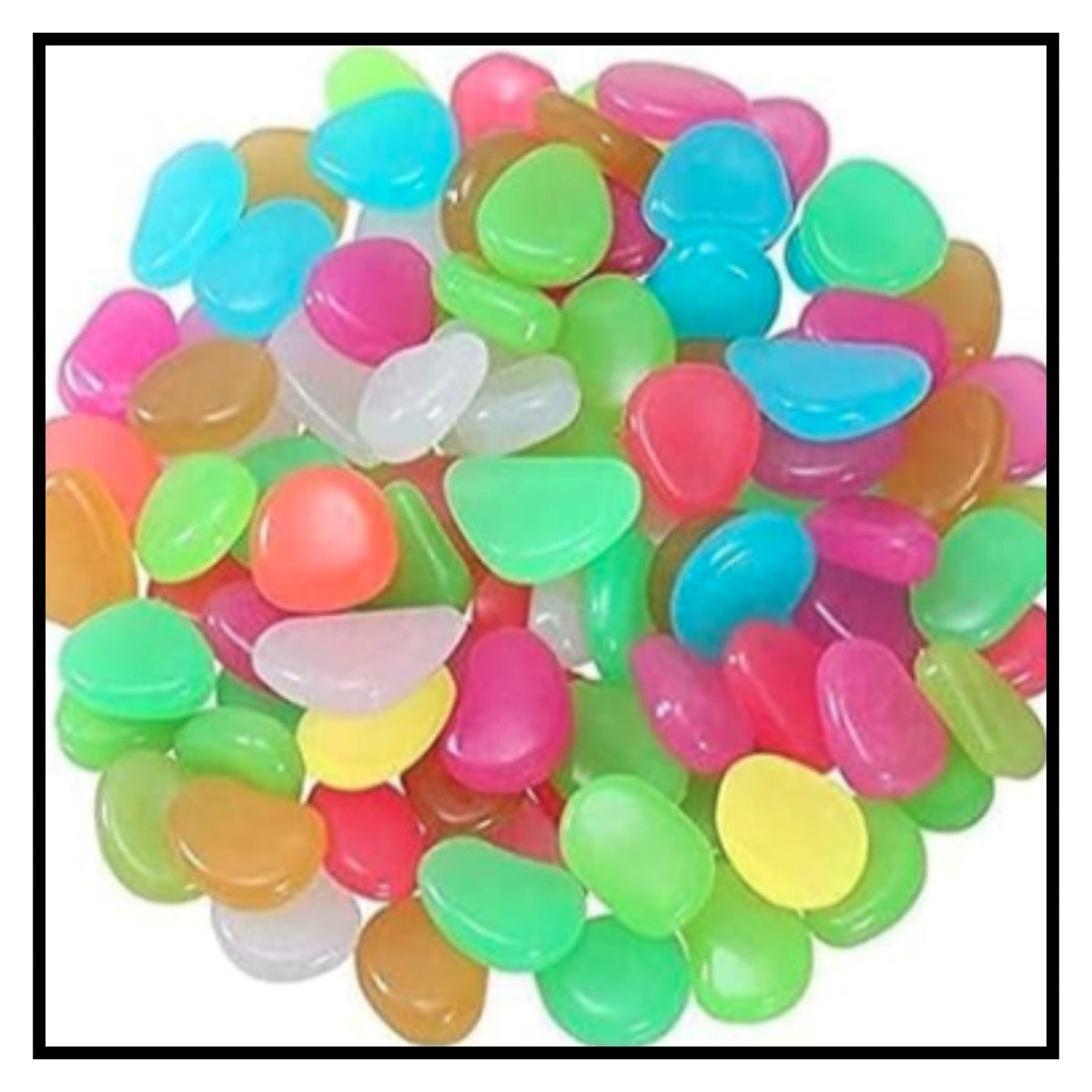 Glow in the dark rocks 100 pcs luminous pebbles for garden aquarium decoration