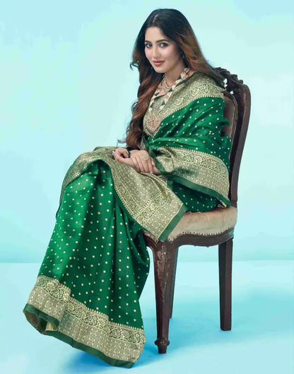 Jacquard Saree  Everyday Elegance Collection ( green, OS )