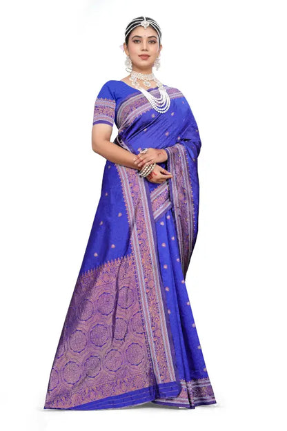 Jacquard Saree  The Sapphire Majesty Collection ( blue, OS )