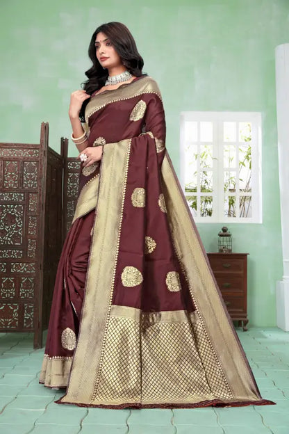 Banarasi Silk Saree  The Royal Maroon Grandeur Edition ( maroon, OS )