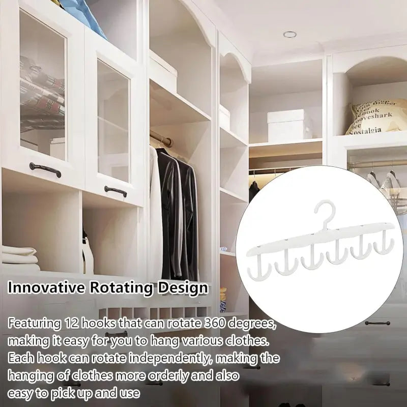 Tank Top 12-Hook Rotatable Hanger – Space Saving Closet Organizer