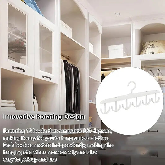 Tank Top 12-Hook Rotatable Hanger – Space Saving Closet Organizer