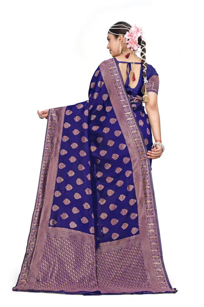 Banarasi Silk Saree  The Royal Radiance Collection ( blue, OS )