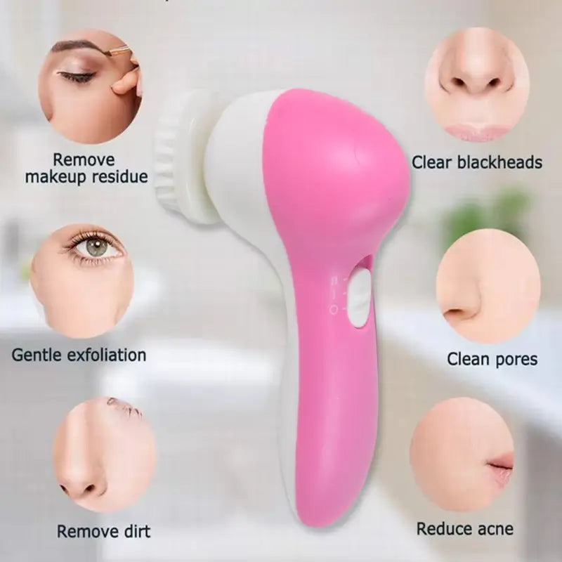 Facial Beauty Brush & Massager for Skin Care, Exfoliating & Blackhead Removal (1 Pc, 2 AA Batteries Included) ( default, Standard )
