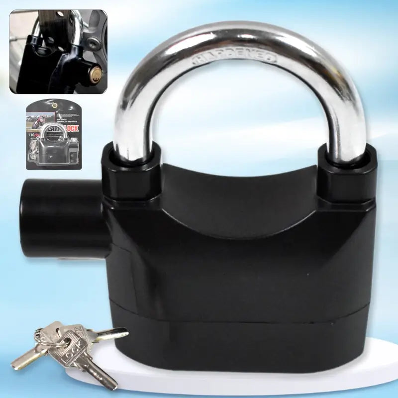 Waterproof Siren Alarm Padlock  Anti-Theft Security Lock with 3 Keys ( default, Standard ).