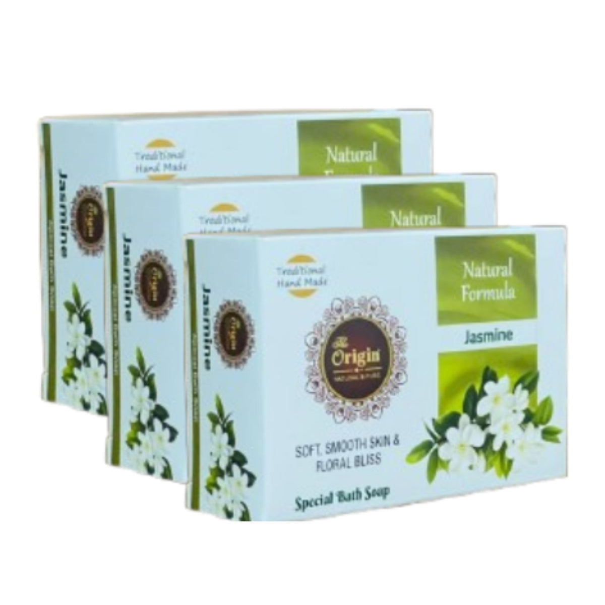 jasmine 75gm coconut oil handmade natural pure soap pack of 3 floral