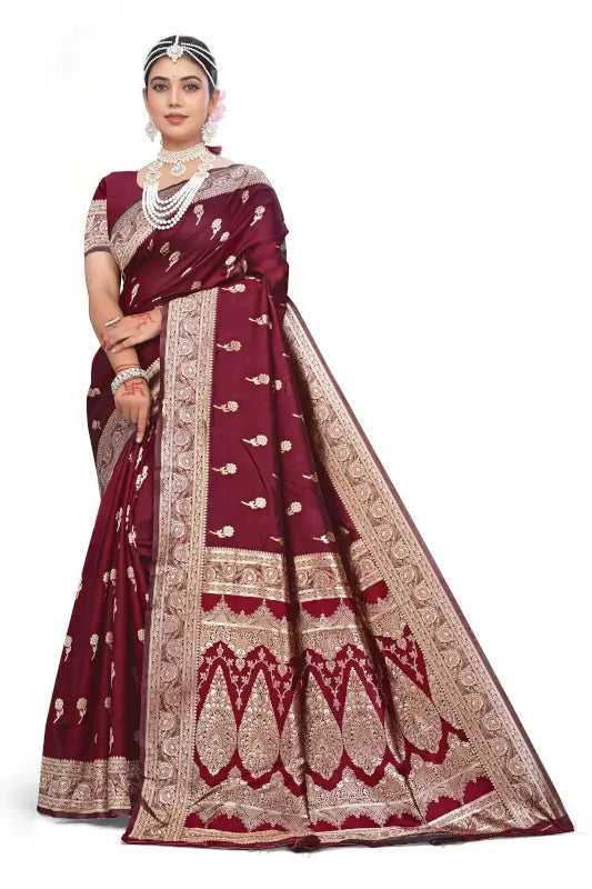 Jacquard Saree  The Royal Maroon Collection ( maroon, OS )