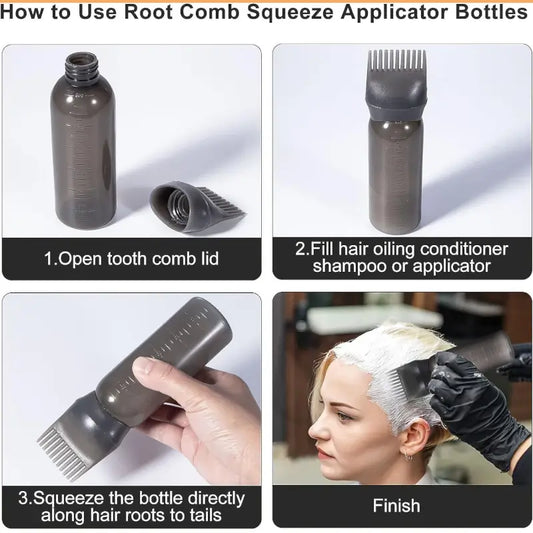 Comb Applicator Bottle – Hair Dye & Oil Brush