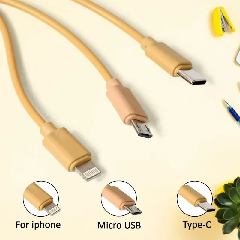 Retractable 3-in-1 Charging Cable – USB-C & Micro