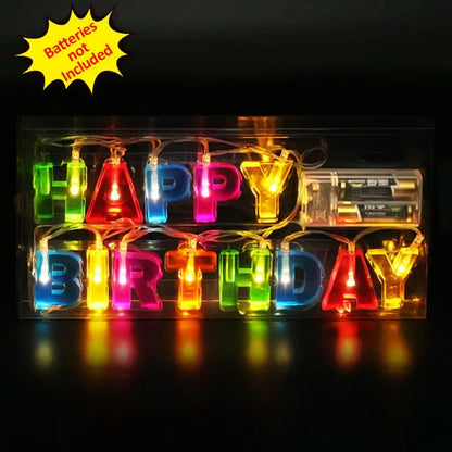 Happy Birthday LED String Lights  Battery Operated Colorful Party Decoration ( default, Standard ).