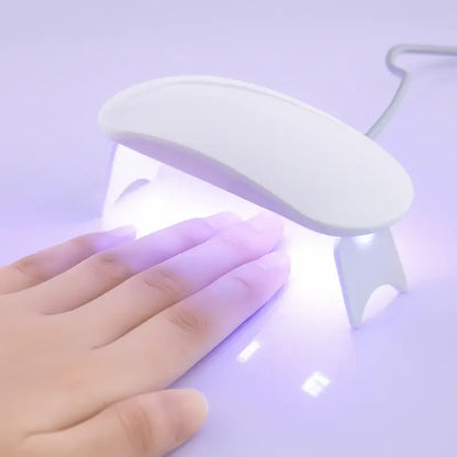 Mini Portable UV LED Nail Lamp USB Powered Gel Nail Polish Curing Dryer with Foldable Stand