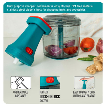 manual hand press push chopper for vegetables fruits nuts kitchen chopper