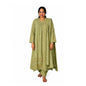 Woman modeling light olive cotton printed kurta set with matching dupatta - Mayuri Light Olive Churidar - S.NO 406118