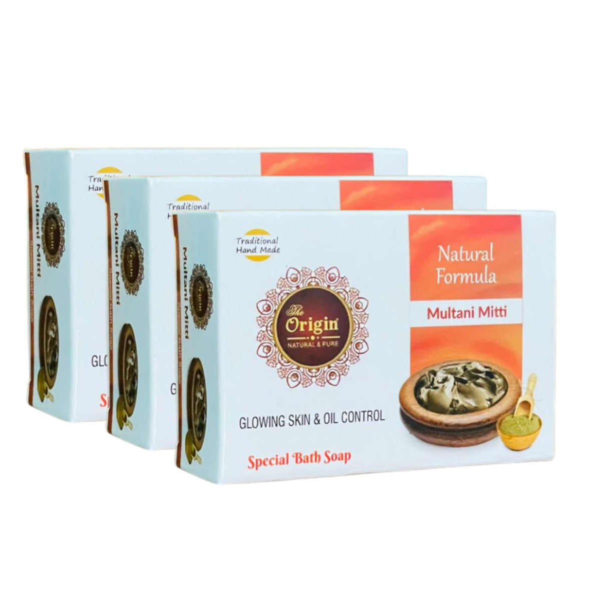 multani mitti 75gm coconut oil handmade natural pure soap pack of 3 glowing skin