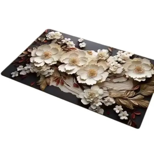 Rubber Floral Door Mat – Non-Slip Weatherproof Entry Mat