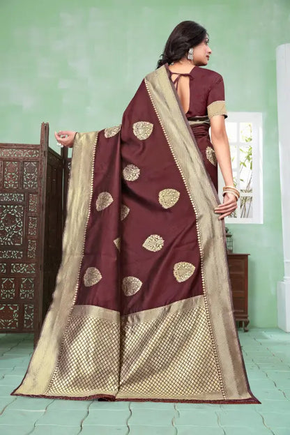 Banarasi Silk Saree  The Royal Maroon Grandeur Edition ( maroon, OS )