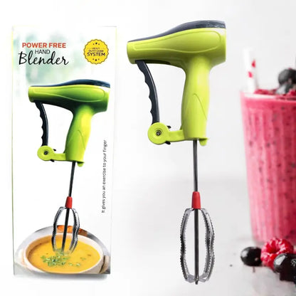 Power Free Manual Hand Blender with Stainless Steel Blades, Milk Lassi Maker, Egg Beater Mixer Rawai ( default, Standard )