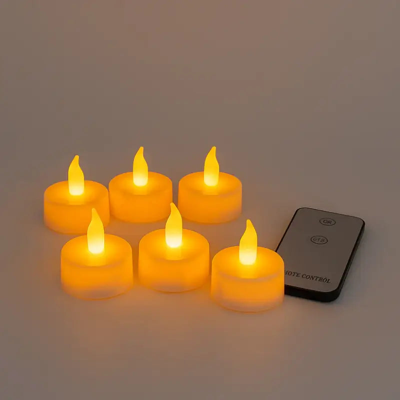Premium 6 Piece LED Flameless Candle Light Set with Remote Control – Decorative Tealight Candles for Home & Festivals