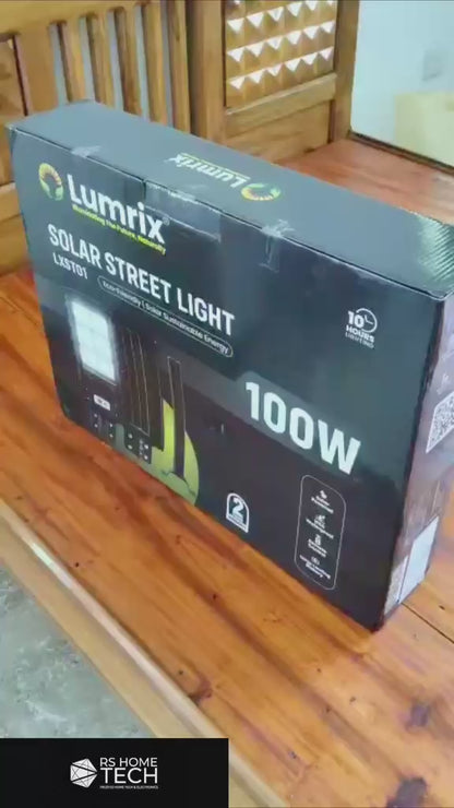 Lumrix Solar Street Light 100W – Waterproof Outdoor Sensor Light | Japan Technology | 2 Years Warranty
