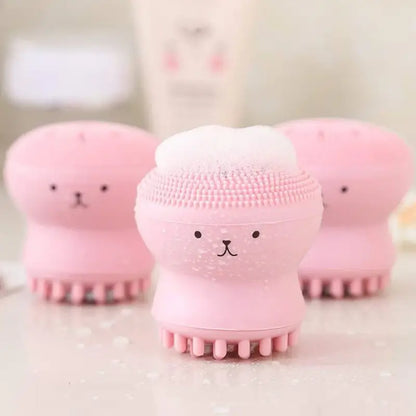 Cute Octopus Silicone Facial Cleansing Brush – Face Scrubber Massager Tool