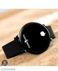 Top Trendy Touch Screen Digital Watch | Green LED, Black Round Dial, Rubber Strap, Unisex Casual Watch. ( black, Standard )