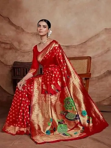 Silk Saree  The Royal Radiance Collection ( red, OS )