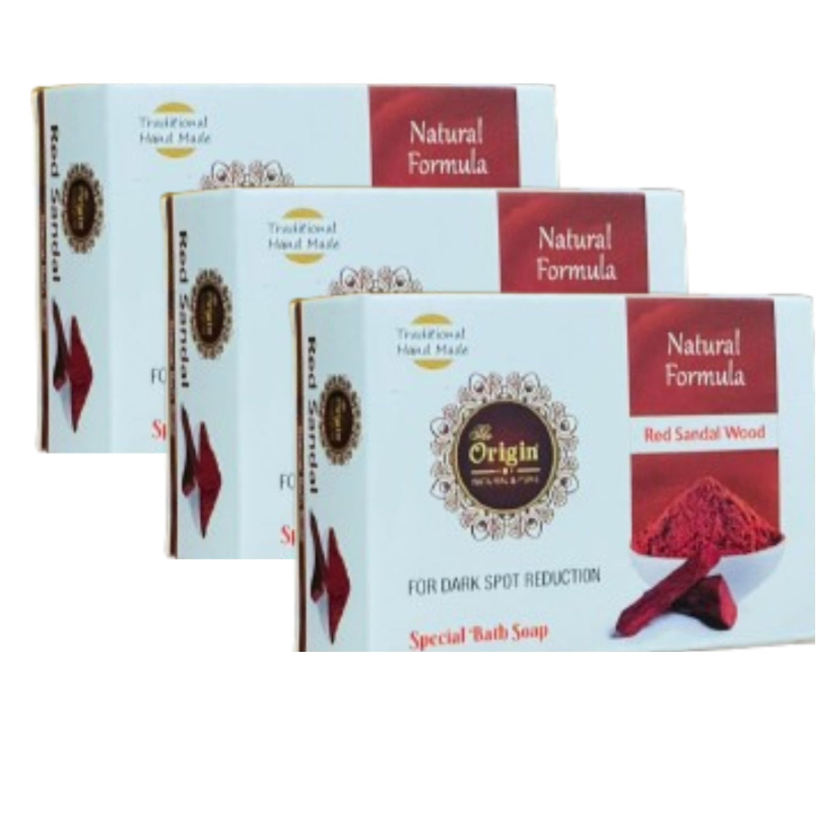 red sandal wood 75gm coconut oil handmade natural pure soap pack of 3 dark spot
