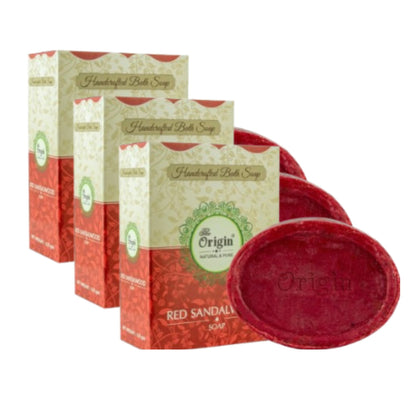 red sandalwood 125gm coconut oil handmade natural pure soap pack of 3 traditional