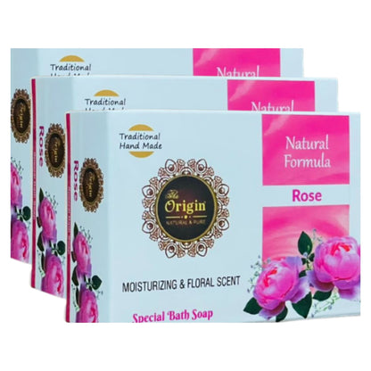 rose coconut oil handmade natural pure soap 75gm pack of 3 floral scent