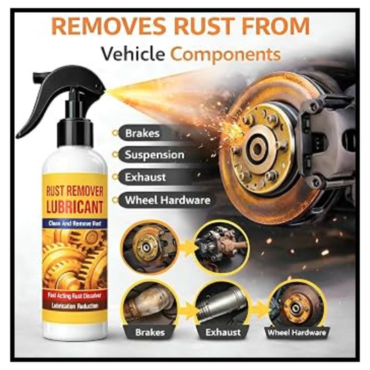 Rust remover spray pack of 2 for vehicle components metal surfaces