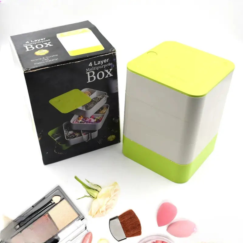 4 Layers Jewelry Box, 360 Degree Rotating Jewelry Box, Jewelry and Earring Organizer Box, Accessory Storage Box ( default, Standard ).