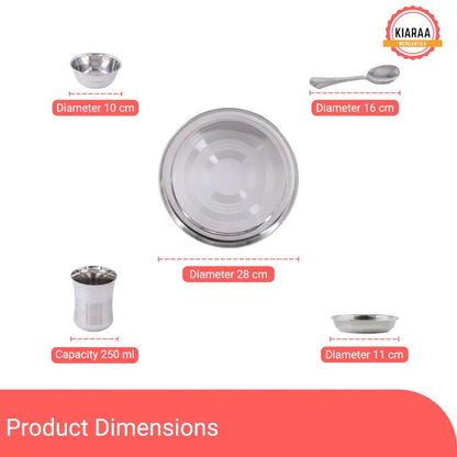 KIARAA STAINLESS STEEL 24 PIECES DINNER SET ( default, Free Size )