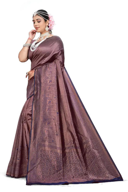 Banarasi Silk Saree  The Majestic Weaves Collection ( blue, OS )